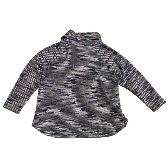 Ruby Road Sweater Womens Plus Size 1X Textured Woven Fabric Blue Boho Turtleneck - Picture 2 of 11